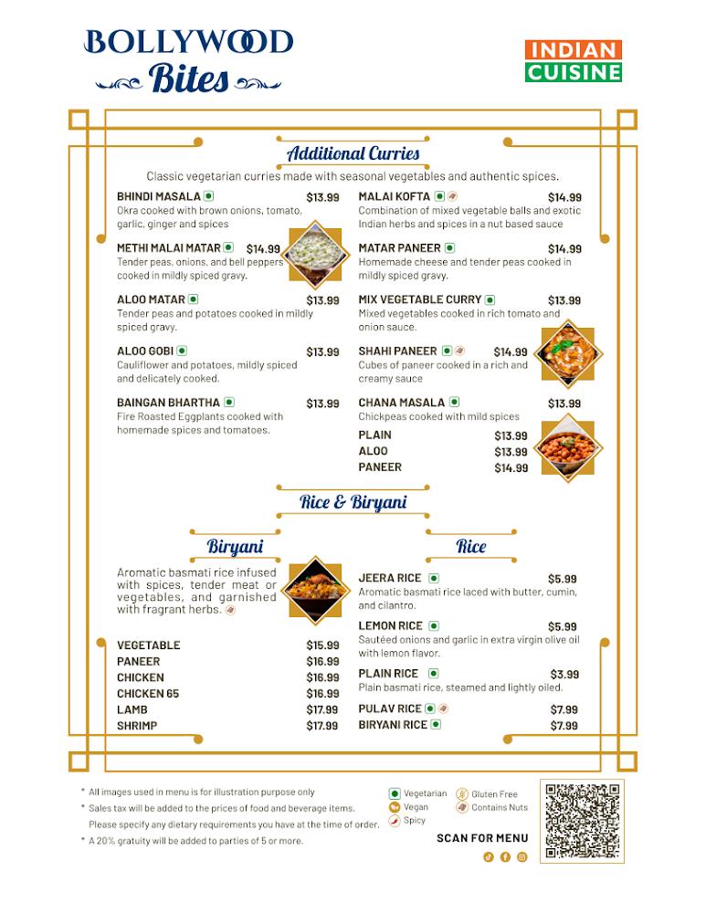 BOLLYWOOD BITES Menu image 2